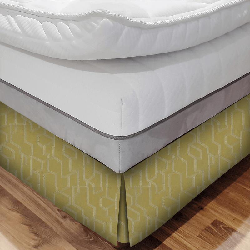 Clarke and Clarke Martello Labyrinth Citron Bed Base Valance