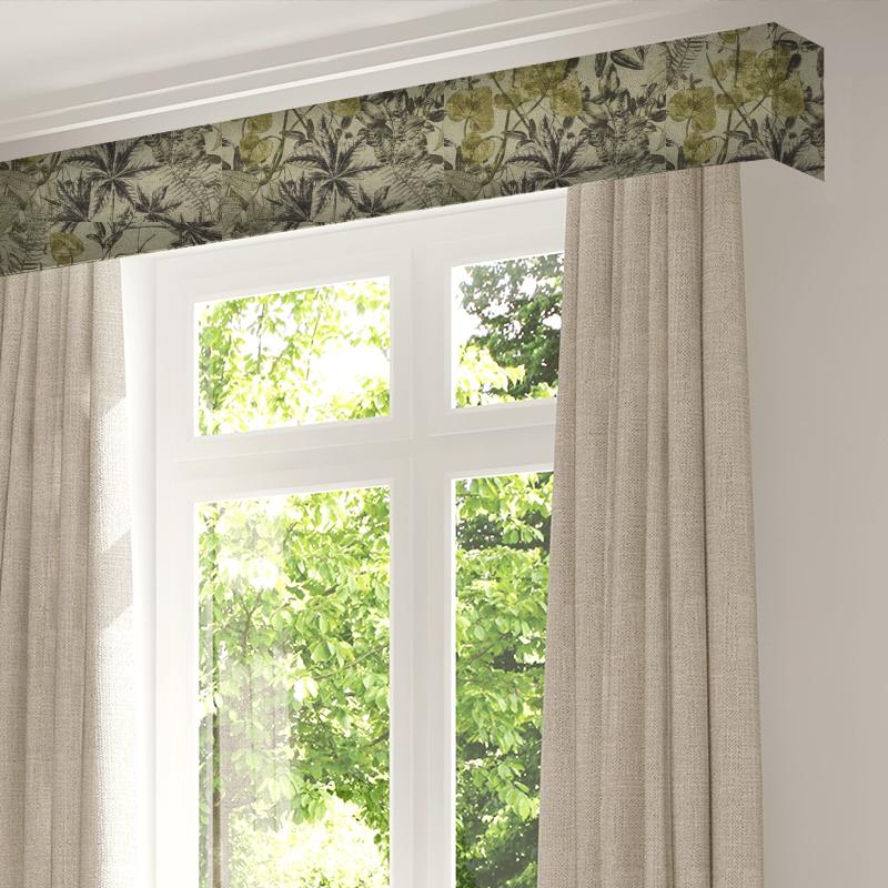 Clarke and Clarke Martello Madagascar Charcoal/Charteuse Pelmet
