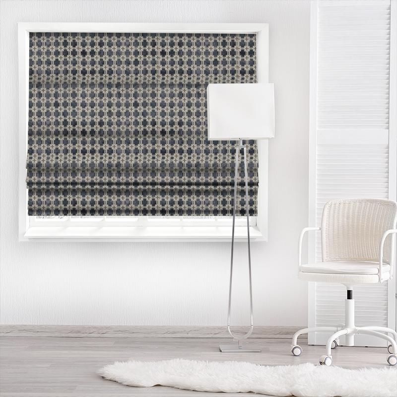 Clarke and Clarke Martello Maui Slate Made To Measure Roman Blind