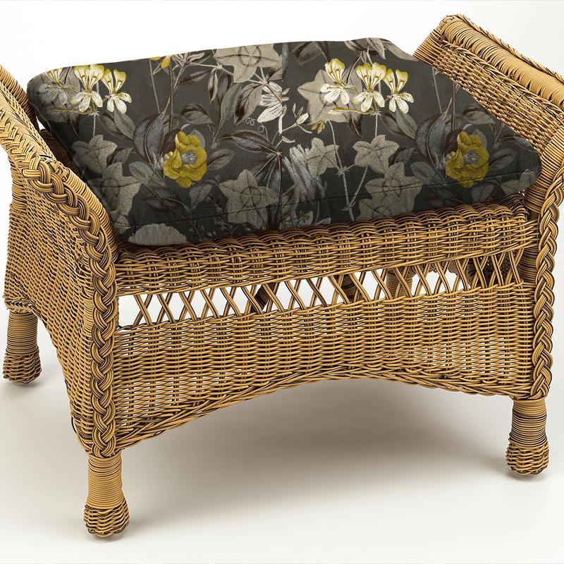 Clarke and Clarke Martello Passiflora Charcoal Box Cushion