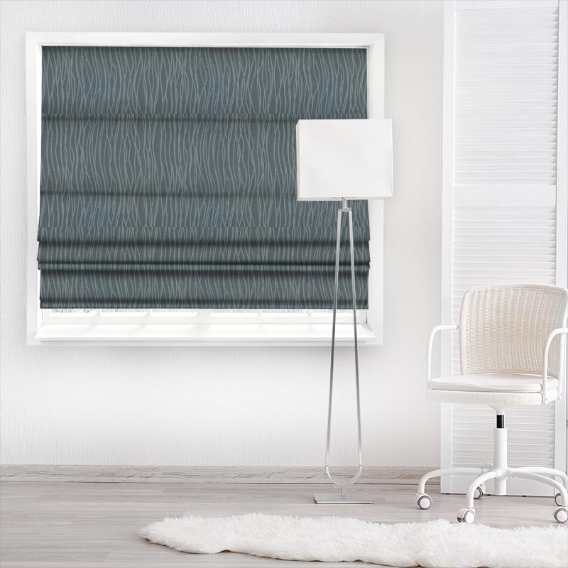 Bill Beaumont Ashanti Zande Aqua Made To Measure Roman Blind