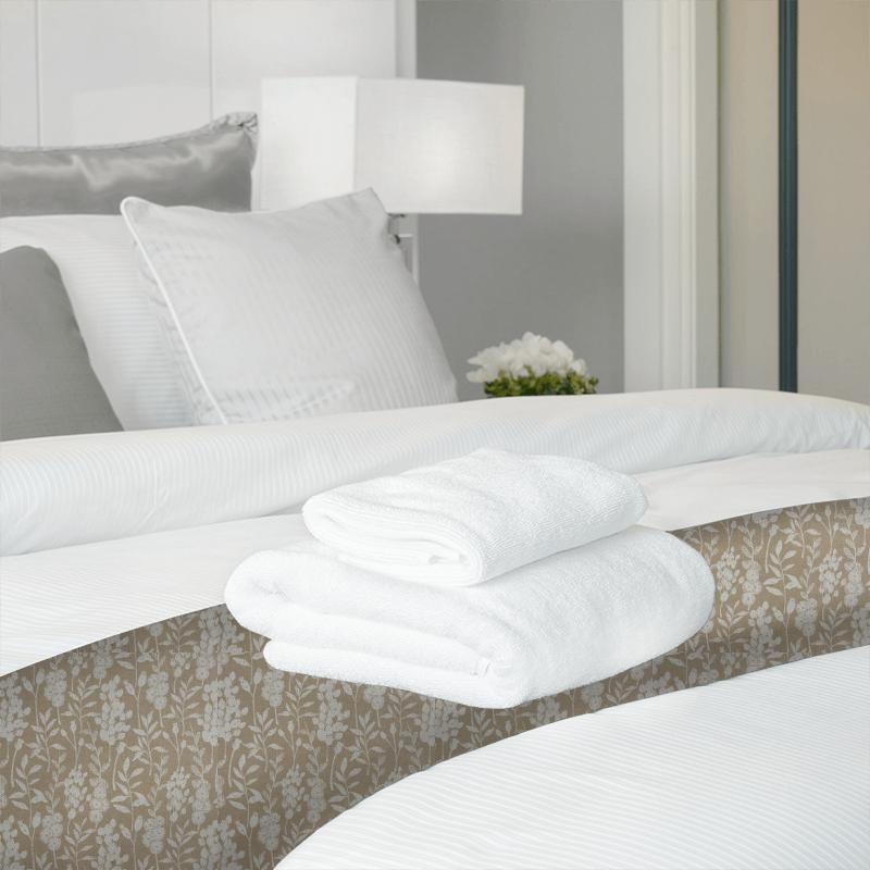 Bill Beaumont Sherwood Flora Biscuit Bed Runner