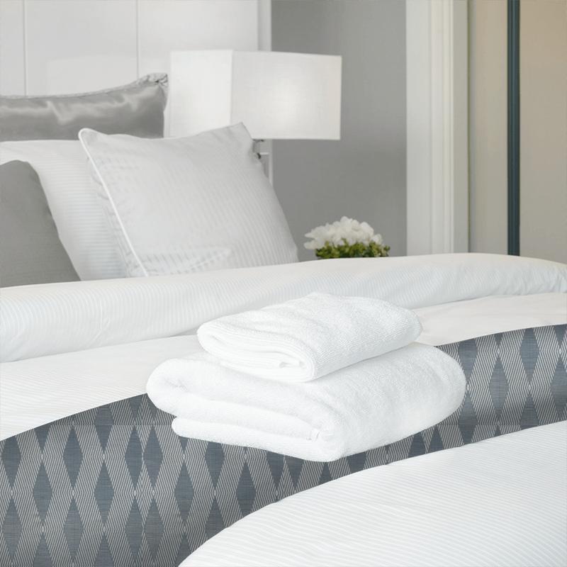 Bill Beaumont Utopia Balance Stone Blue Bed Runner