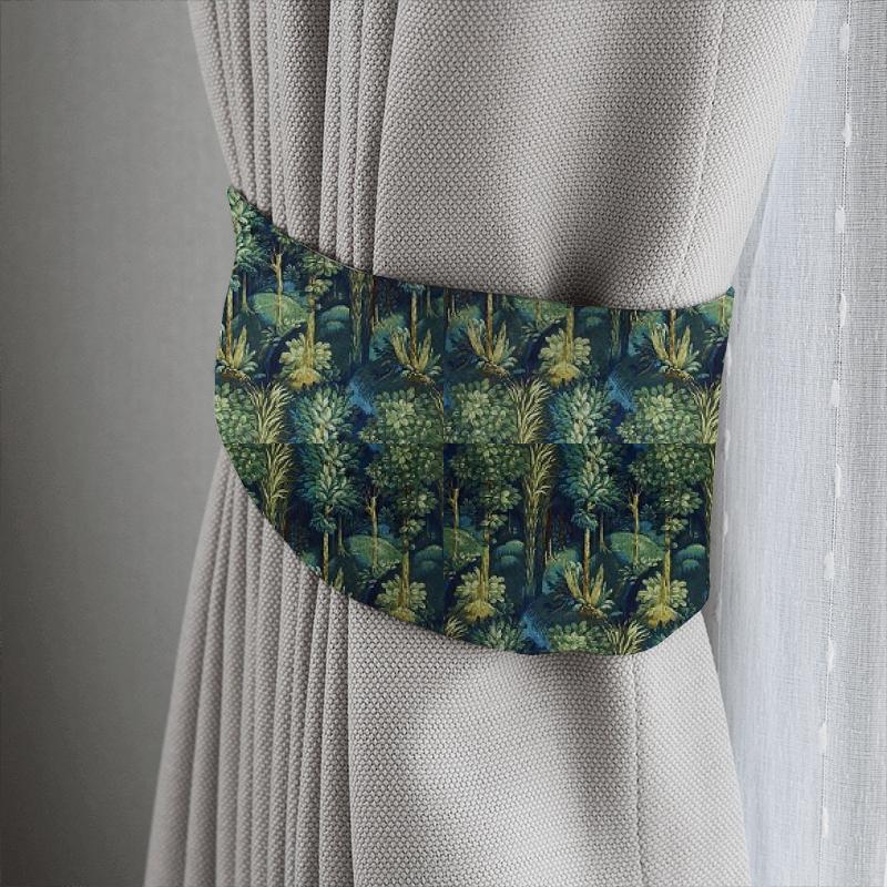 Prestigious Textiles Journey Beyond Forbidden Forest Sapphire Tieback