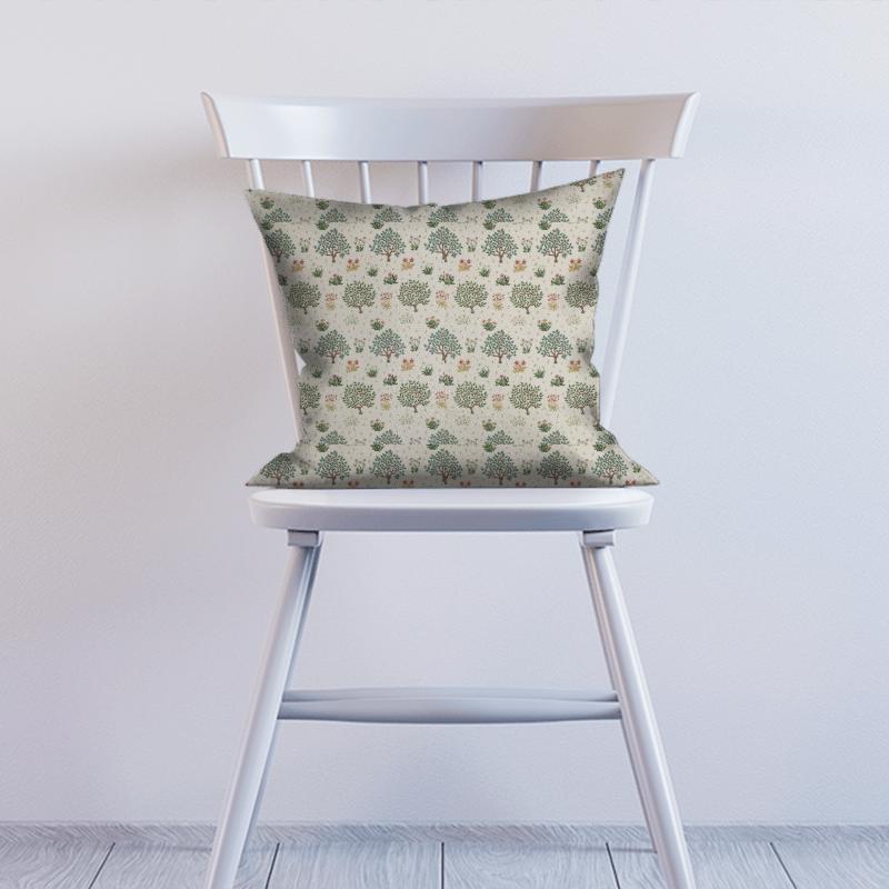 William Morris Archive Prints Orchard Bayleaf/Rose WM Cushion