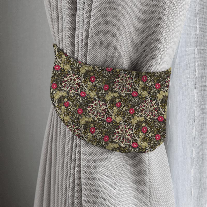 William Morris Archive III Prints Morris Seaweed Ebony/Poppy Tieback