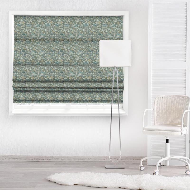 William Morris Morris Archive IV The Collector Fabrics Wandle Blue/Stone Made To Measure Roman Blind