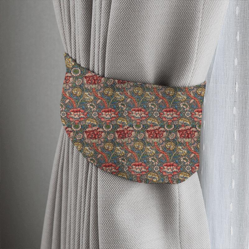William Morris Morris Archive IV The Collector Fabrics Wandle Indigo/Carmine Tieback