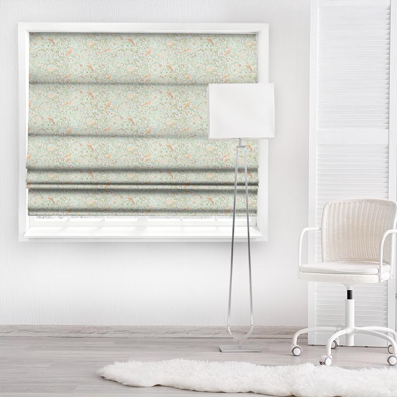 William Morris Morris Archive V Melsetter Fabrics Newill Grey Blue Made To Measure Roman Blind
