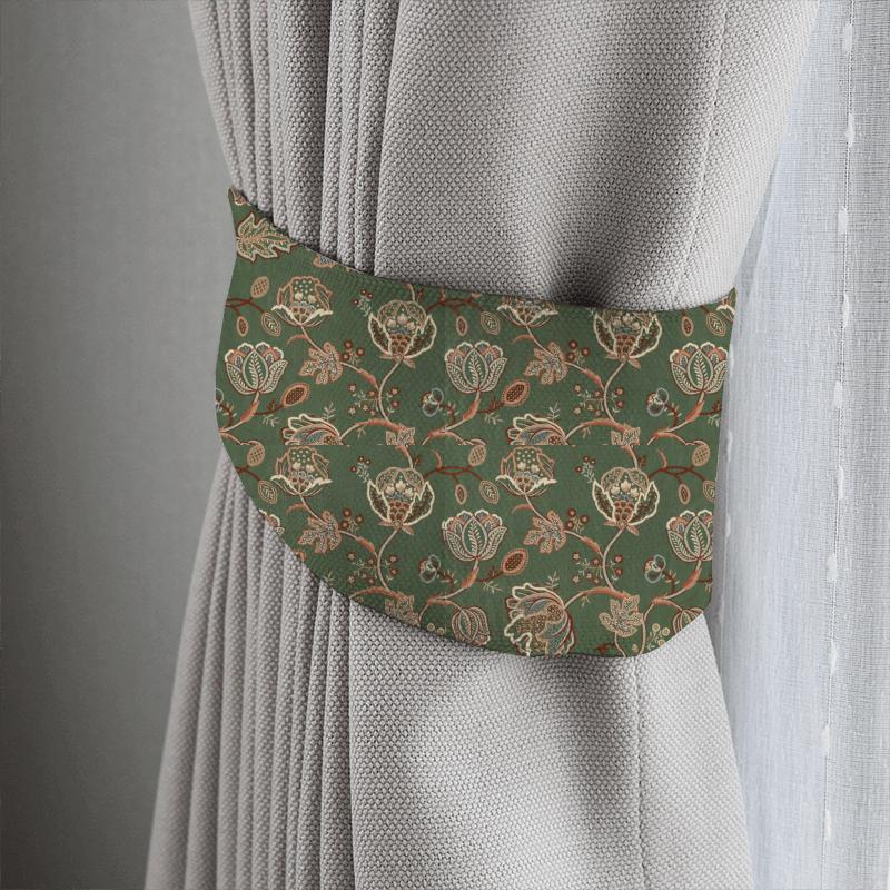 William Morris Morris Archive V Melsetter Fabrics Theodosia Embroidery Bottle Green Tieback