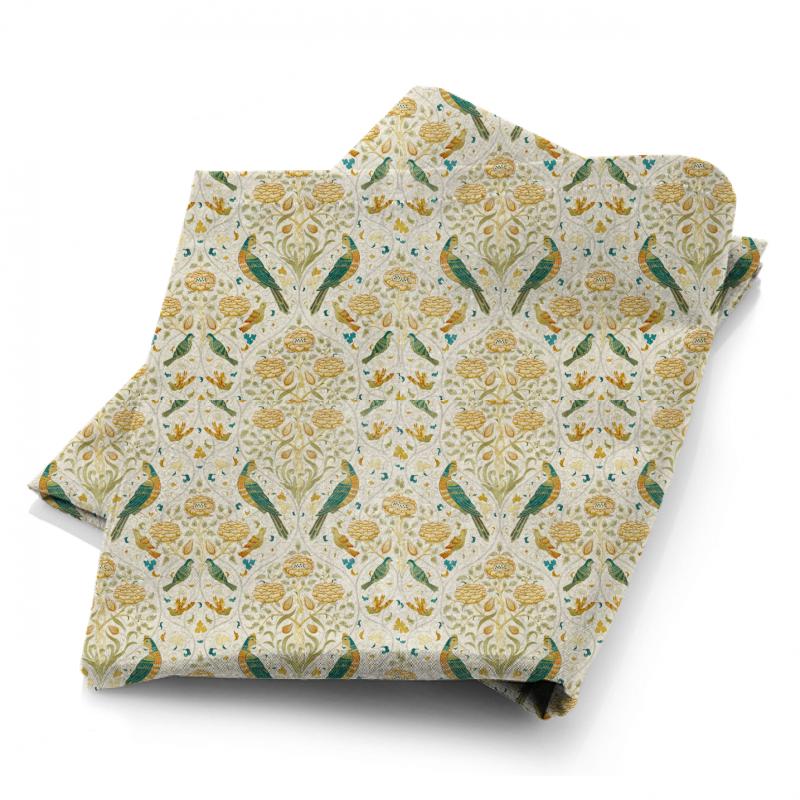 William Morris Morris Archive V Melsetter Fabrics Seasons By May Embroidery Sea Glass/ Brick Fabric