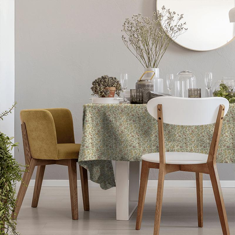 William Morris Morris Fabric Compendium I, II & III Fruit Ivory/Teal Morris Tablecloth