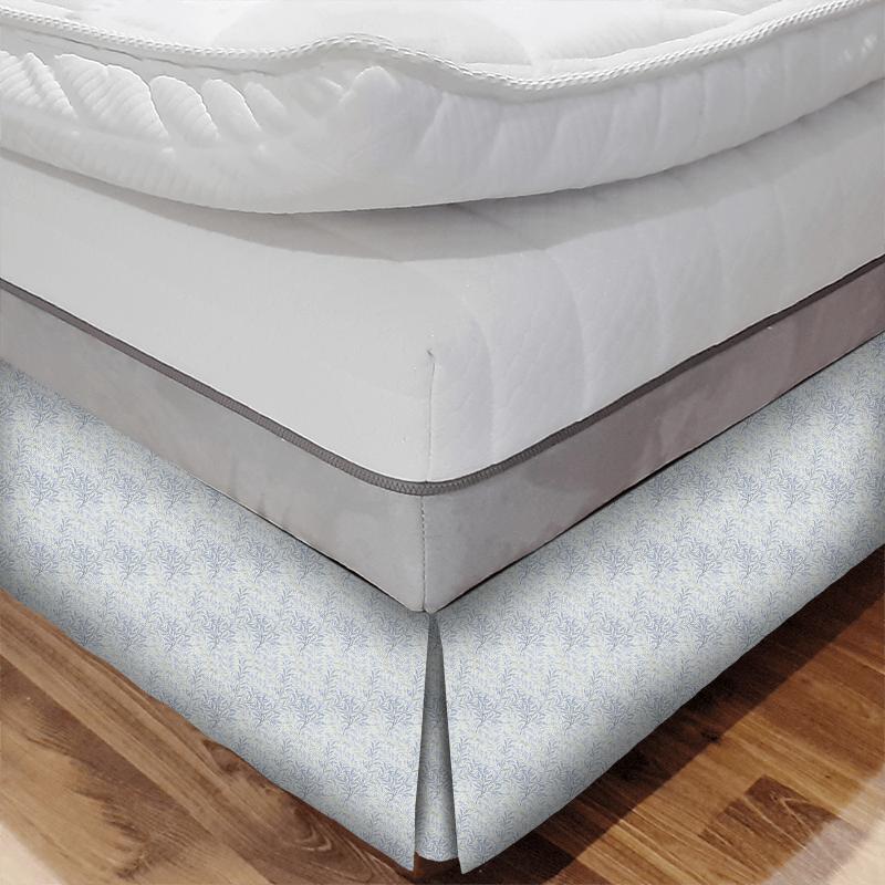 Willow Boughs China Blue/Cream Bed Base Valance William Morris Morris Fabric Compendium I, II & III Willow Boughs China Blue/Cream Bed Base Valance