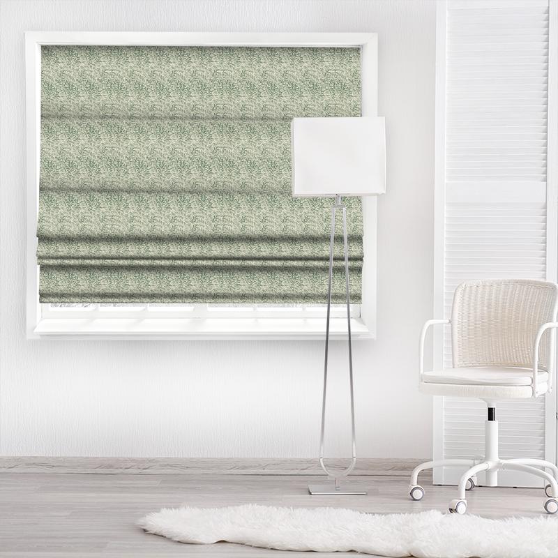 William Morris Morris Fabric Compendium I, II & III Willow Bough Minor Forest/Biscuit Made To Measure Roman Blind