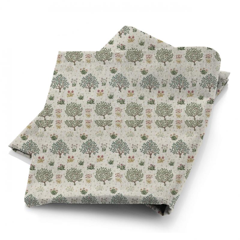 William Morris Morris The Craftsman Bestsellers Fabrics Orchard Bayleaf/Rose Fabric