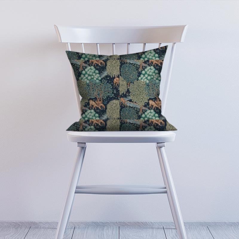 William Morris Morris The Craftsman Bestsellers Fabrics The Brook Tapestry Blue Cushion