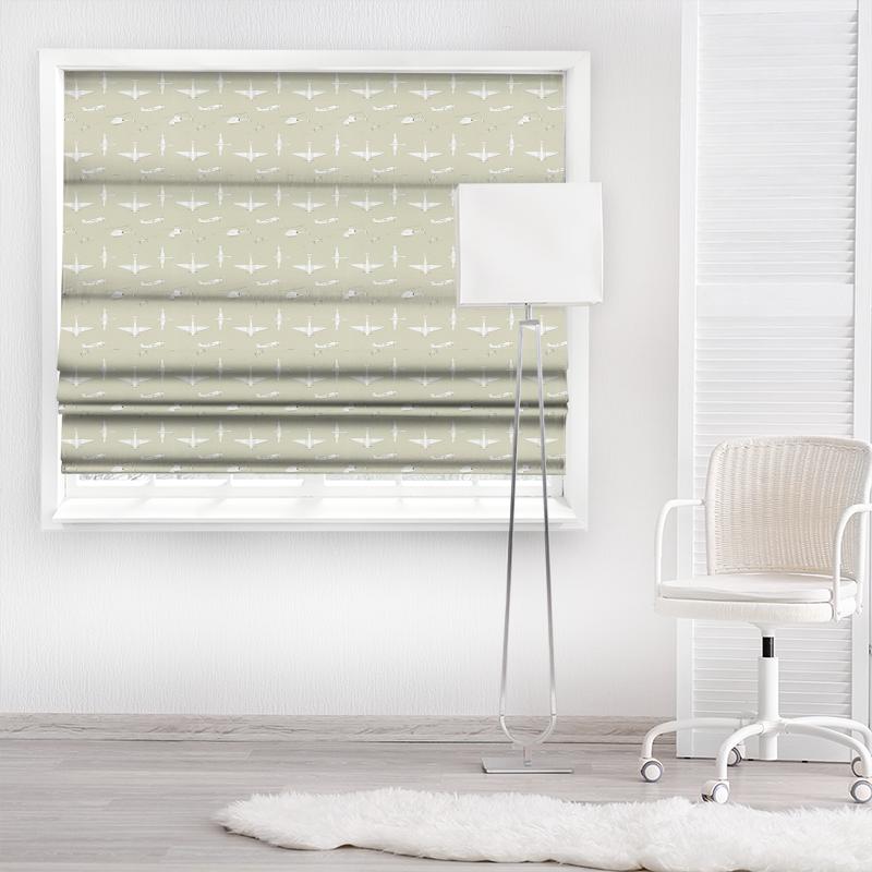 Harlequin All About Me Fabrics Chocks Away Stone Made To Measure Roman Blind