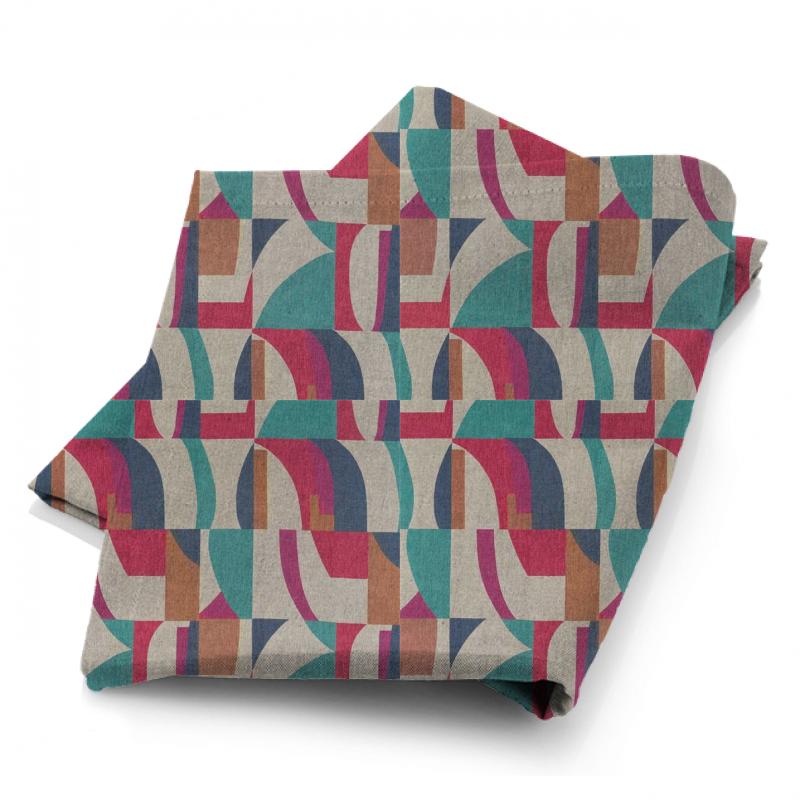 Harlequin Atelier Fabrics Bodega Indigo / Mandarin / Fuchsia Fabric
