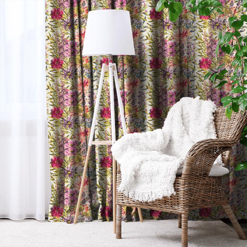 Floreale Fuchsia / Heather / Lime Made To Measure Curtain Harlequin Fauvisimo Floreale Fuchsia / Heather / Lime Made To Measure Curtain