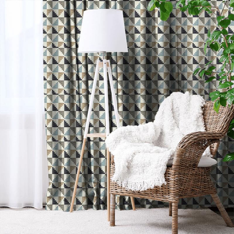 Mehari Sky/ Maize/ Charcoal Made To Measure Curtain Harlequin Mirador Mehari Sky/ Maize/ Charcoal Made To Measure Curtain