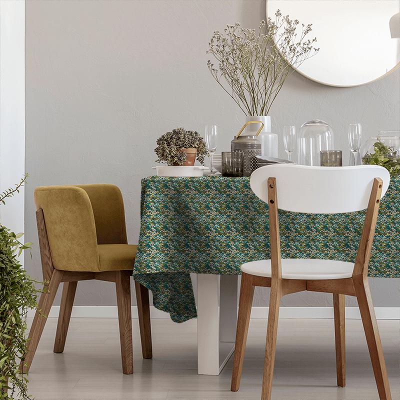 Harlequin Salinas Prints & Weaves Boka Charcoal / Marine / Zest Tablecloth