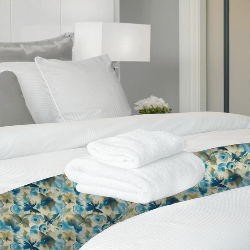 Flores Sky/Emerald/Zest Bed Runner Harlequin Tresillo Fabrics Flores Sky/Emerald/Zest Bed Runner