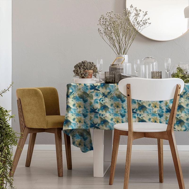 Flores Sky/Emerald/Zest Tablecloth Harlequin Tresillo Fabrics Flores Sky/Emerald/Zest Tablecloth