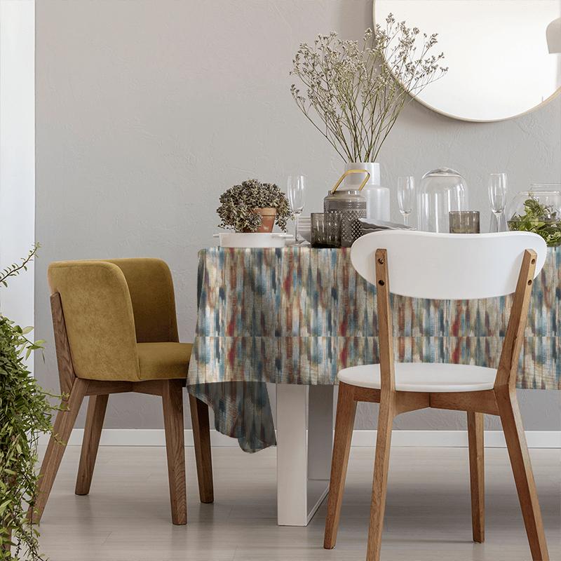 Estrato Rust/Ruby/Nordic Blue Tablecloth Harlequin Tresillo Fabrics Estrato Rust/Ruby/Nordic Blue Tablecloth