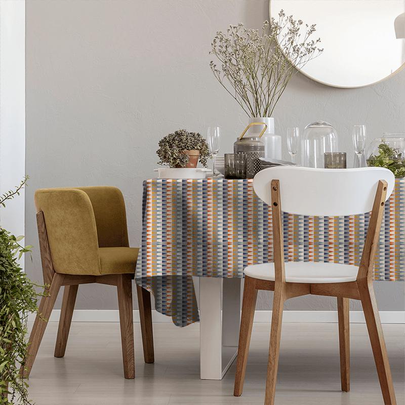 Azul Rust/Navy/Nordic Tablecloth Harlequin Tresillo Fabrics Azul Rust/Navy/Nordic Tablecloth
