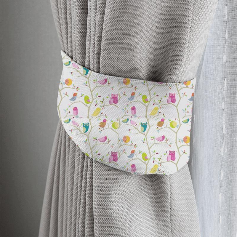 What A Hoot Pink Aquamarine Lime and Natural Tieback Harlequin What a Hoot Fabrics What A Hoot Pink Aquamarine Lime and Natural Tieback
