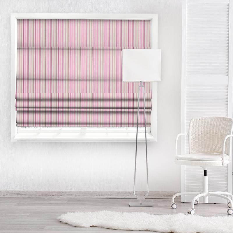 Rush Fuchsia Candy Floss Cream and Neutral Made To Measure Roman Blind Harlequin What a Hoot Fabrics Rush Fuchsia Candy Floss Cream and Neutral Made To Measure Roman Blind