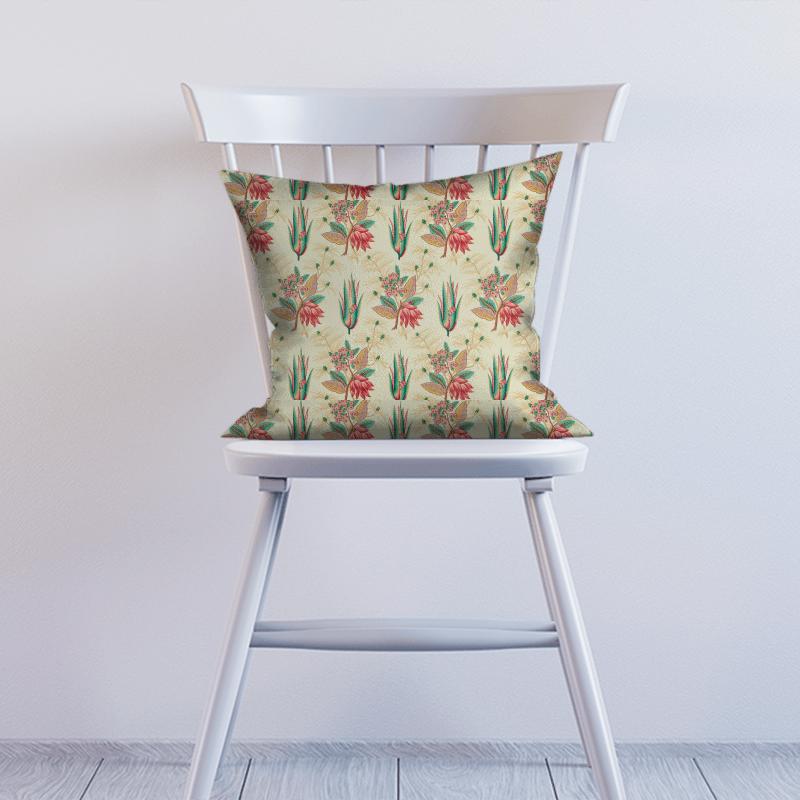 Desert Flower II Crimson/Teal Cushion Zoffany Antiquary Desert Flower II Crimson/Teal Cushion