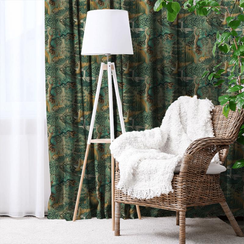 Verdure Tapestry Green Made To Measure Curtain Zoffany Arden Fabrics by Melissa White Verdure Tapestry Green Made To Measure Curtain