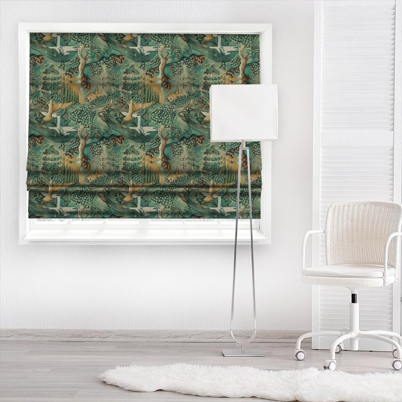 Verdure Tapestry Green Made To Measure Roman Blind Zoffany Arden Fabrics by Melissa White Verdure Tapestry Green Made To Measure Roman Blind