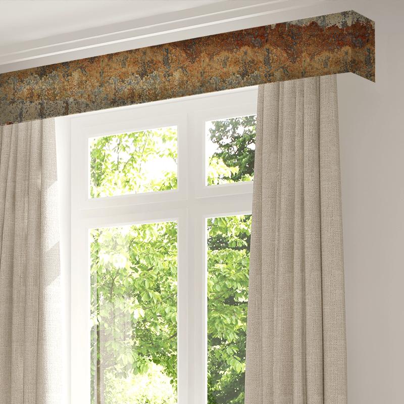 Zoffany Boleyn Belvoir Blue/Amber Pelmet