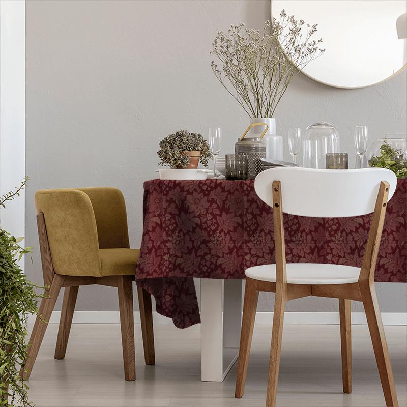Zoffany Constantina Damask Weaves Constantina Garnet Tablecloth