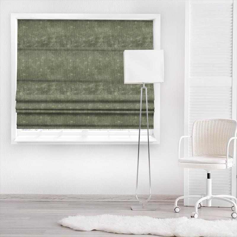 Zoffany Curzon Velvet Curzon Sage Green Made To Measure Roman Blind