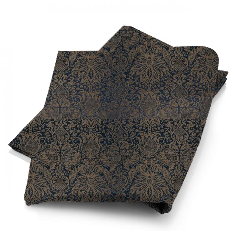Zoffany Damask Mitford Weave Prussian Copper Fabric
