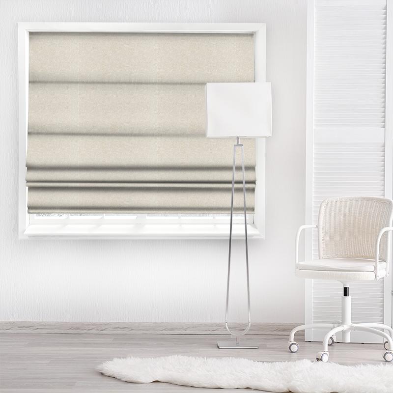 Maze Coral Platinum White Made To Measure Roman Blind Zoffany Darnley Fabrics Maze Coral Platinum White Made To Measure Roman Blind
