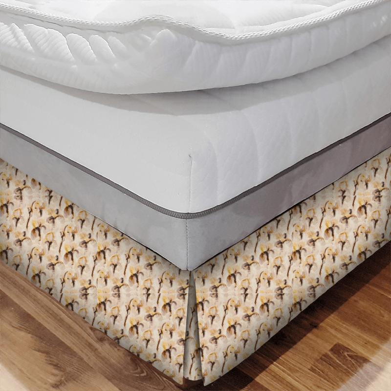 Zoffany Edo Fabrics Water Iris Gold/Charcoal Bed Base Valance
