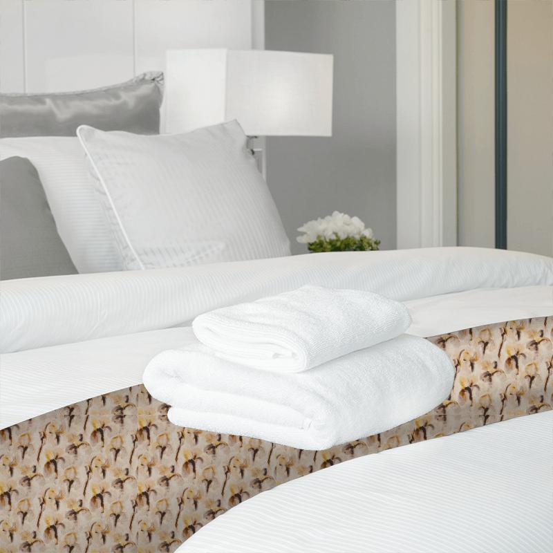 Zoffany Edo Fabrics Water Iris Gold/Charcoal Bed Runner