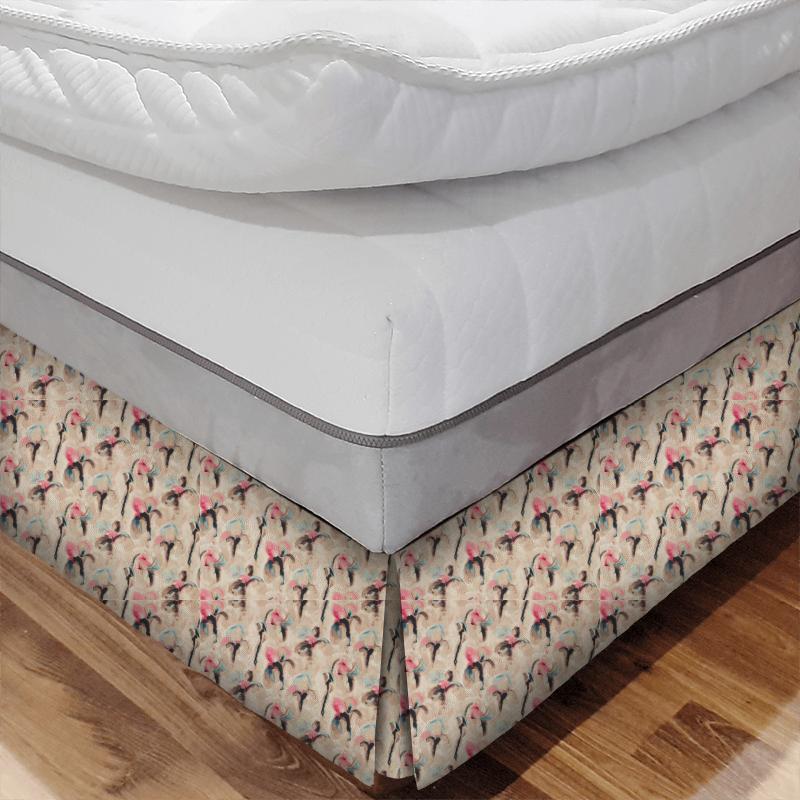 Zoffany Edo Fabrics Water Iris Rose/Blue Bed Base Valance