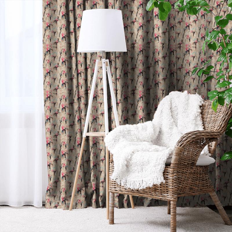 Zoffany Edo Fabrics Water Iris Rose/Blue Made To Measure Curtain