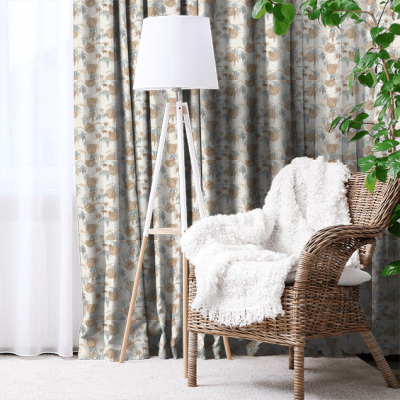 Zoffany Edo Fabrics Acer Charcoal/Stone Made To Measure Curtain