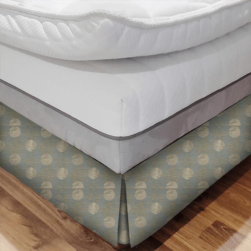 Zoffany Edo Fabrics Moon Silk Blue Grey Bed Base Valance