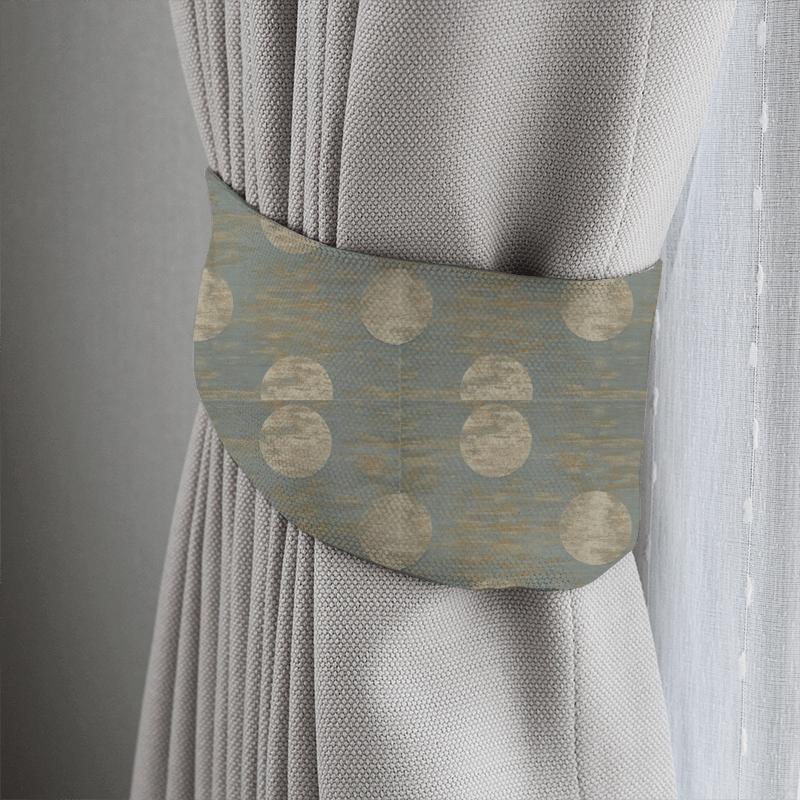 Zoffany Edo Fabrics Moon Silk Blue Grey Tieback