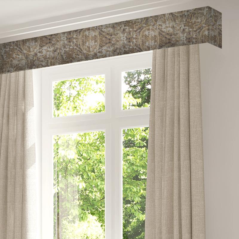 Zoffany Elswick Elswick Paisley Blue Umber Pelmet