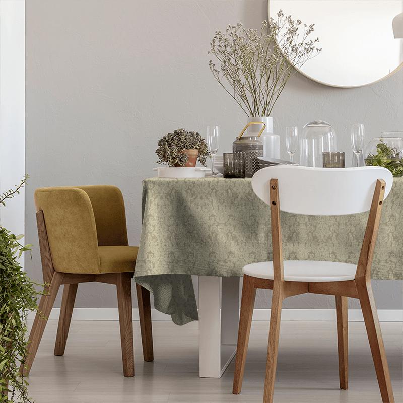 Zoffany Granducato Weave Brocatello Grey Tablecloth