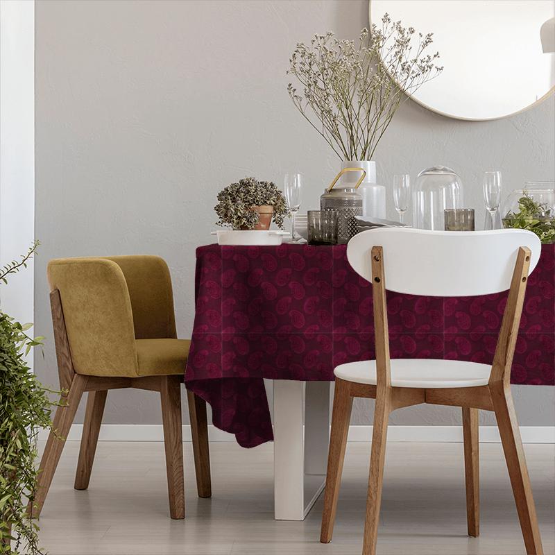 Zoffany Jaipur Weaves Orissa Velvet Burgundy Tablecloth