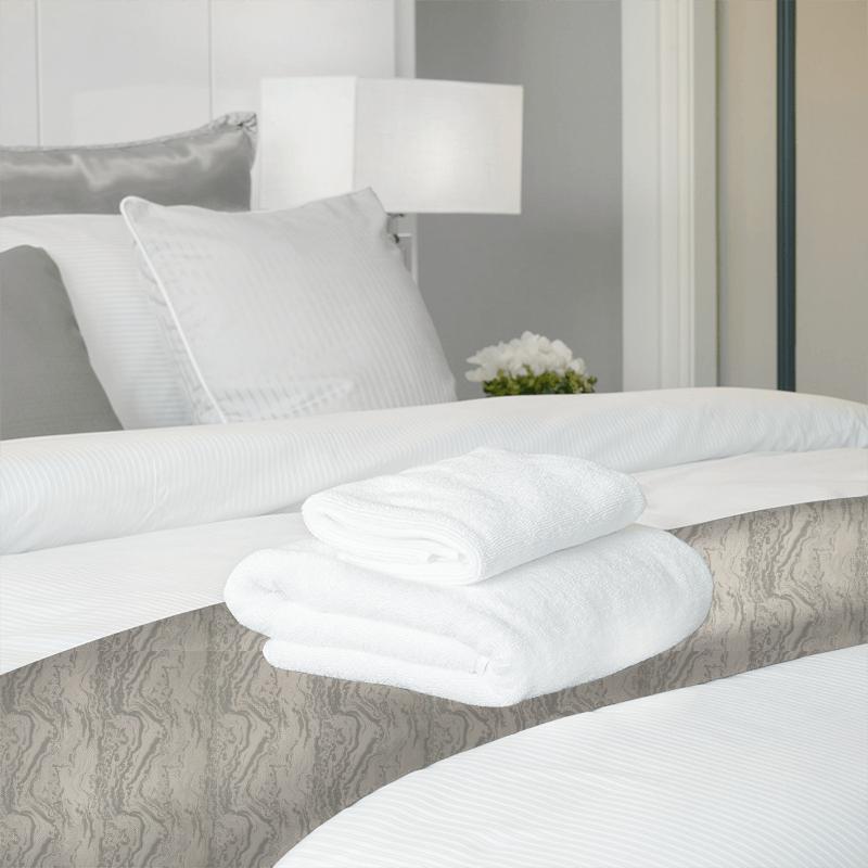 Serpentine Platinum White Bed Runner Zoffany Phaedra Fabrics Serpentine Platinum White Bed Runner